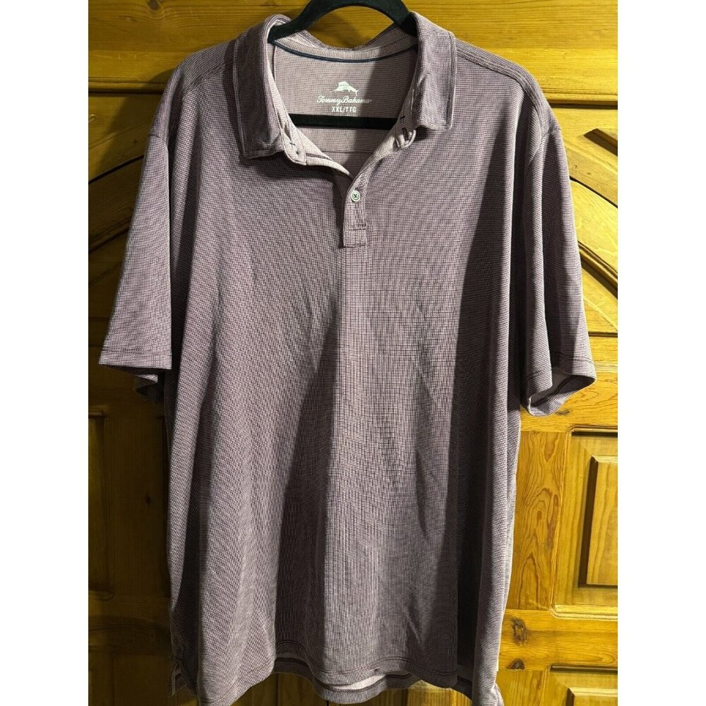 Tommy Bahama Polo Shirt Mens 2XL Soft Touch Modal Blend Stretch Summer Purple